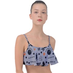Slam Dunk Basketball Gray Frill Bikini Top by mccallacoulturesports