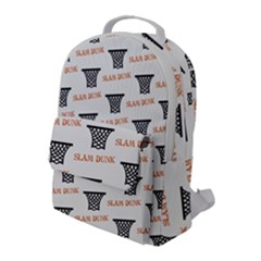 Slam Dunk Baskelball Baskets Flap Pocket Backpack (large) by mccallacoulturesports