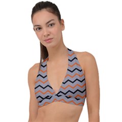 Basketball Thin Chevron Halter Plunge Bikini Top by mccallacoulturesports