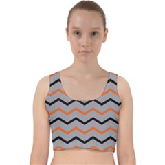 Basketball Thin Chevron Velvet Racer Back Crop Top by mccallacoulturesports