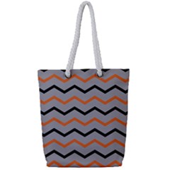 Basketball Thin Chevron Full Print Rope Handle Tote (small) by mccallacoulturesports