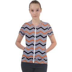 Basketball Thin Chevron Short Sleeve Zip Up Jacket by mccallacoulturesports