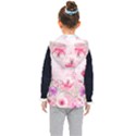 pink floral print Kids  Hooded Puffer Vest View2