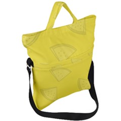 Yellow Pineapple Background Fold Over Handle Tote Bag by HermanTelo