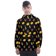Pumpkin Men s Front Pocket Pullover Windbreaker by designsbymallika