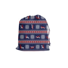 Christmas Deer Sex Drawstring Pouch (medium) by dimaV