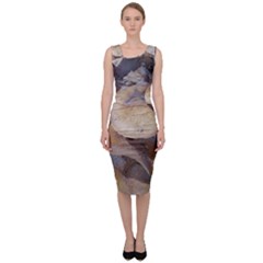 Close Up Mushroom Abstract Sleeveless Pencil Dress by Fractalsandkaleidoscopes