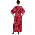 Background Abstract Surface Red V-Neck Boho Style Maxi Dress View2