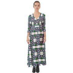 Illustrations Texture Modern Button Up Boho Maxi Dress by HermanTelo