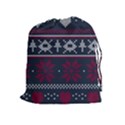 Beautiful Knitted Christmas Pattern Drawstring Pouch (XL) View1
