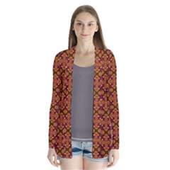 Ethnic Pattern Design Drape Collar Cardigan by RedPanda