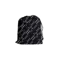Black And White Ethnic Geometric Pattern Drawstring Pouch (small) by dflcprintsclothing