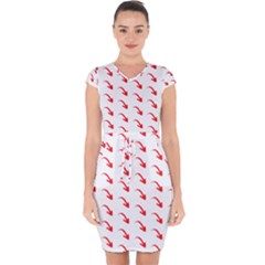 Create Your Own Custom Online Full Print Blank Template Capsleeve Drawstring Dress  by startdesign