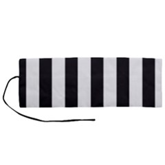 Black And White Large Stripes Goth Mime French Style Roll Up Canvas Pencil Holder (m) by genx