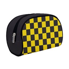 Checkerboard Pattern Black And Yellow Ancap Libertarian Makeup Case (small) by snek