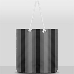 Pattern Bandes Gris/noir Full Print Rope Handle Tote (large) by kcreatif