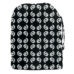 Pattern Formes Ronds Noir Drawstring Pouch (3xl) by kcreatif