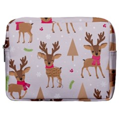 Christmas Seamless Pattern With Reindeer Make Up Pouch (large) by Vaneshart