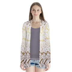 White And Gold Snakeskin Drape Collar Cardigan by mccallacoulture