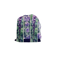 Collage Fleurs Violette Drawstring Pouch (small) by kcreatif