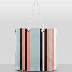 Bandes Orange/bleu/noir Full Print Rope Handle Tote (large) by kcreatif