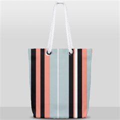 Bandes Orange/bleu/noir Full Print Rope Handle Tote (small) by kcreatif