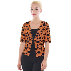 Orange Cheetah Animal Print Cropped Button Cardigan by mccallacoulture