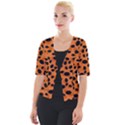 Orange Cheetah Animal Print Cropped Button Cardigan View1