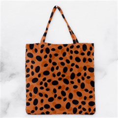 Orange Cheetah Animal Print Grocery Tote Bag by mccallacoulture