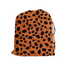 Orange Cheetah Animal Print Drawstring Pouch (xl) by mccallacoulture