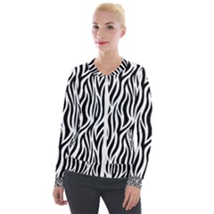 Thin Zebra Animal Print Velour Zip Up Jacket by mccallacoulture