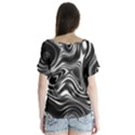 Wave Abstract Lines V-Neck Flutter Sleeve Top View2