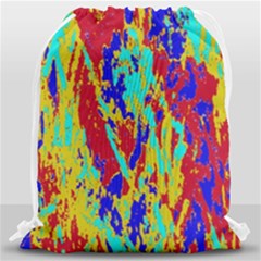 Multicolored Vibran Abstract Textre Print Drawstring Bag (large) by dflcprintsclothing