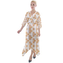 Df Giovanni Di Graziano Quarter Sleeve Wrap Front Maxi Dress by deformigo