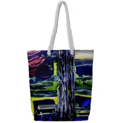 Between Two Moons 7 Full Print Rope Handle Tote (small) by bestdesignintheworld