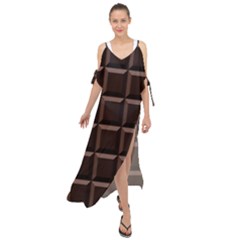 Dark Chocolate Seamless Pattern Sweet Texture Maxi Chiffon Cover Up Dress by Wegoenart