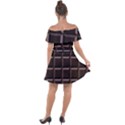 Dark Chocolate Seamless Pattern Sweet Texture Off Shoulder Velour Dress View2