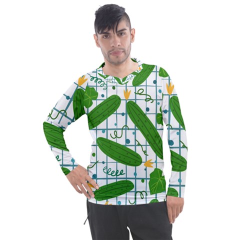 Seamless Pattern With Cucumber Men s Pique Long Sleeve Tee by Wegoenart