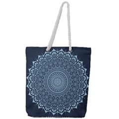 Luxury Mandala With Golden Arabesque Pattern Arabic Islamic East Style Full Print Rope Handle Tote (large) by Wegoenart
