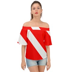 Diving Flag Off Shoulder Short Sleeve Top by FlagGallery