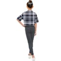 Black White Plaid Checked Seamless Pattern Kids Mock Neck Tee View2