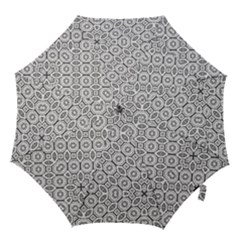 Black And White Baroque Ornate Print Pattern Hook Handle Umbrellas (large) by dflcprintsclothing