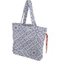 Black And White Baroque Ornate Print Pattern Drawstring Tote Bag View1