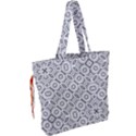 Black And White Baroque Ornate Print Pattern Drawstring Tote Bag View2