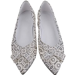 Black And White Baroque Ornate Print Pattern Women s Bow Heels by dflcprintsclothing