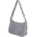 Black And White Baroque Ornate Print Pattern Zip Up Shoulder Bag View2
