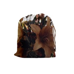 Lilies 1 1 Drawstring Pouch (large) by bestdesignintheworld
