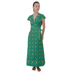 Callanish Flutter Sleeve Maxi Dress by deformigo