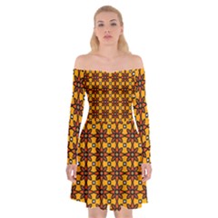 Brandon Off Shoulder Skater Dress by deformigo