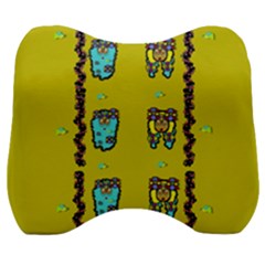 Peace People Hippie Friends And Free Living Fauna Velour Head Support Cushion by pepitasart